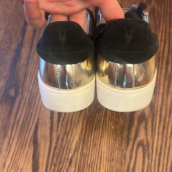 All Saints Gold Patent Leather Sneakers - Picture 5 of 8